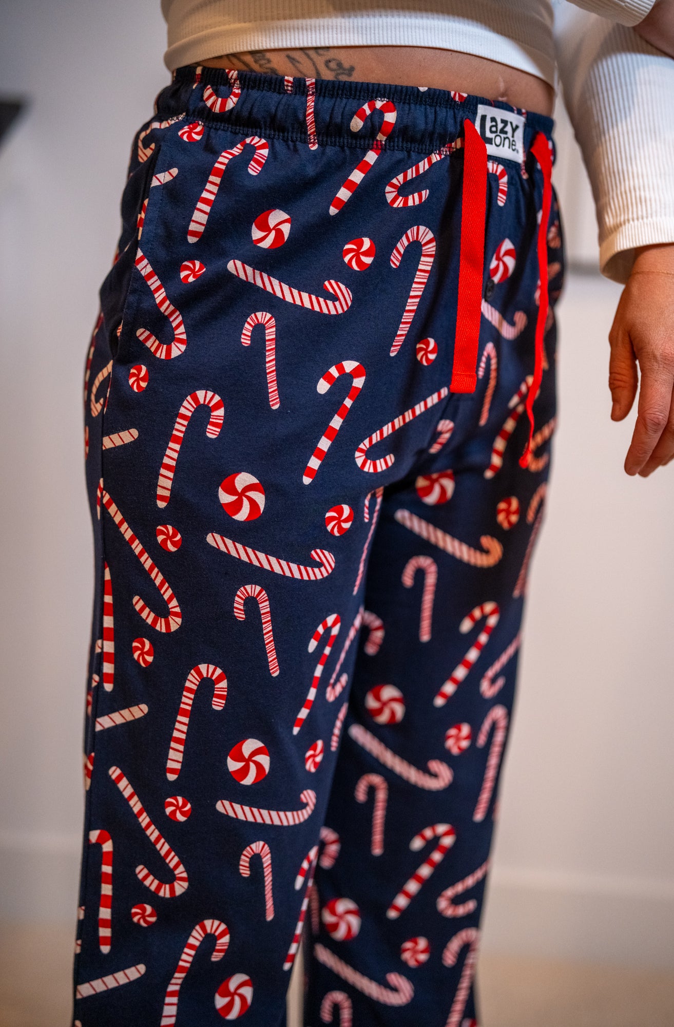 Candy Cane Men’s Pajama Pants – Sweet Comfort by Lazy One (Unisex Fit)