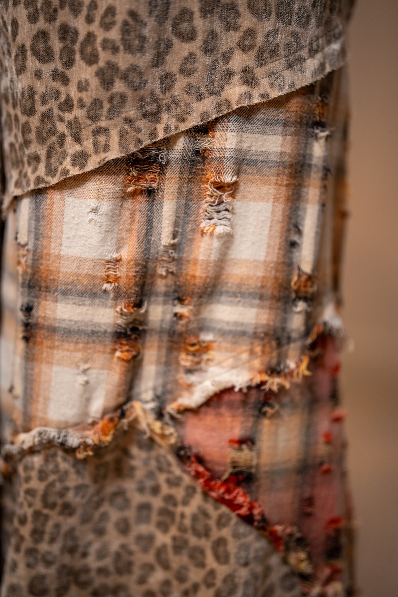 Oli Hali Washed Plaid Leopard Pants