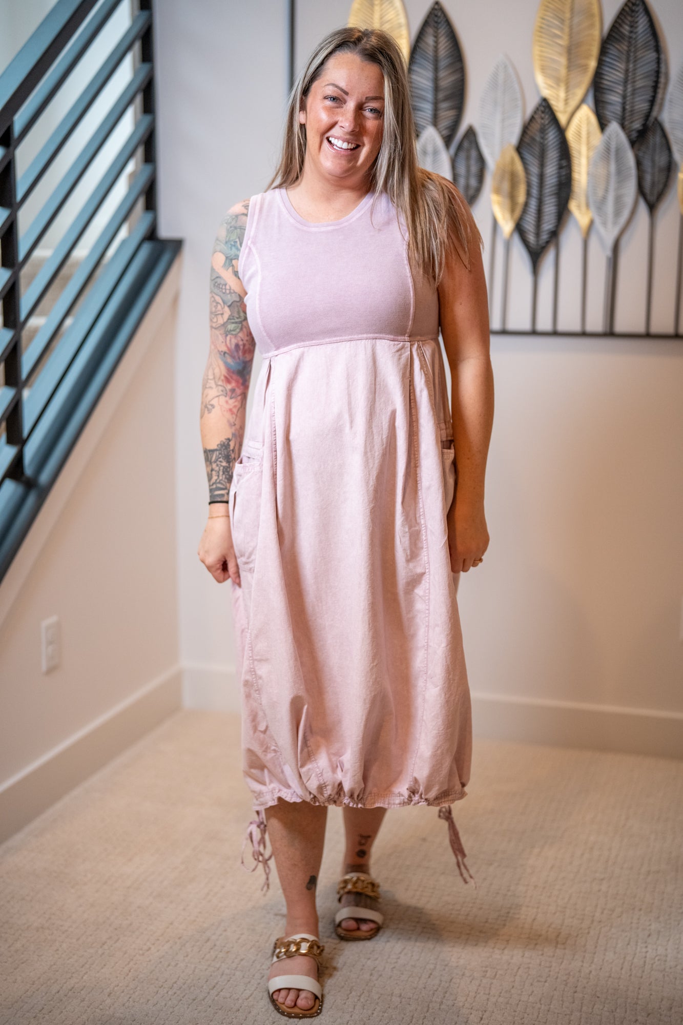 pink cargo dress Oversized Rose Pink Cargo Dress vamaone