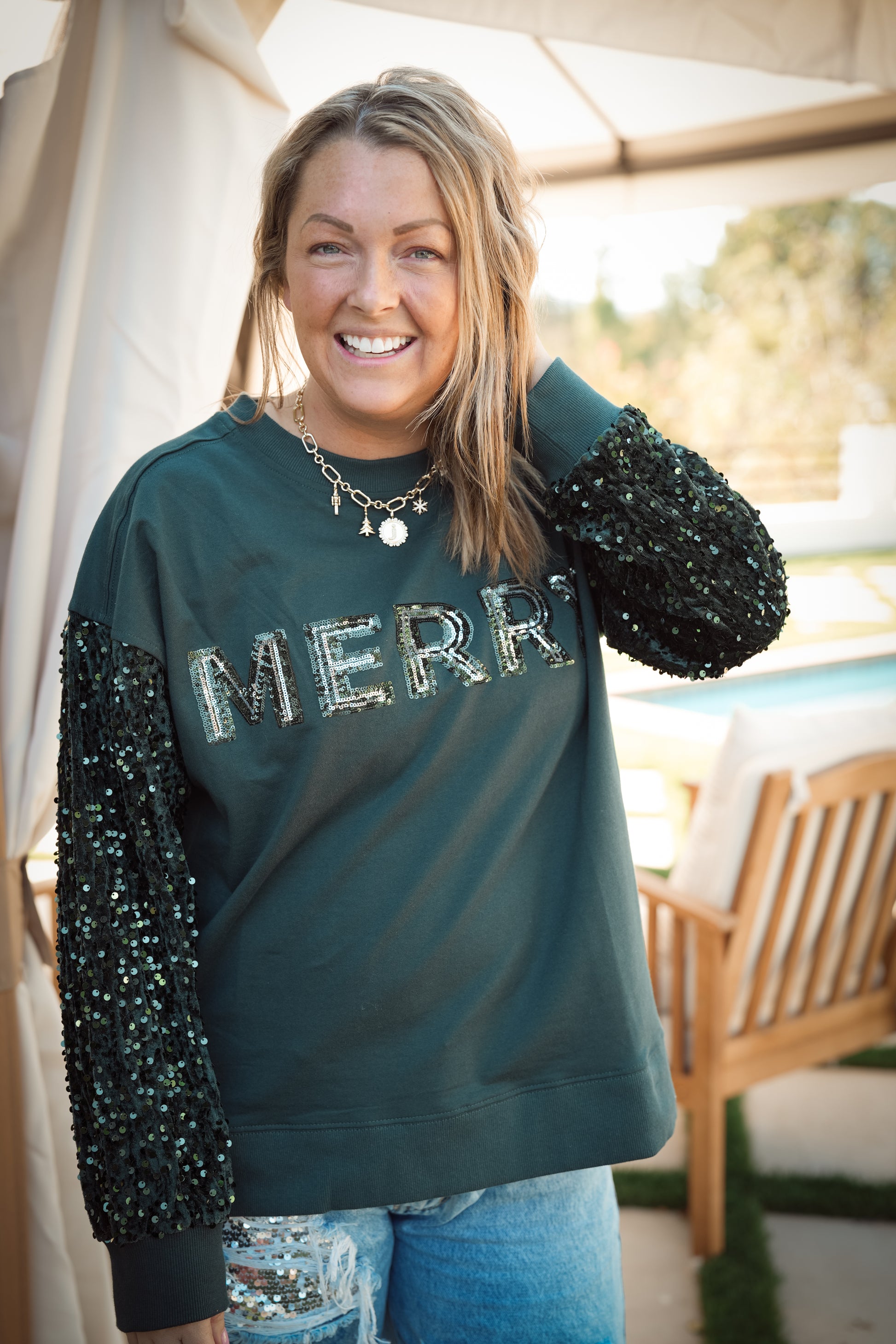 Merry And Bright Sequin Top - Buttercup Lynne Boutique
