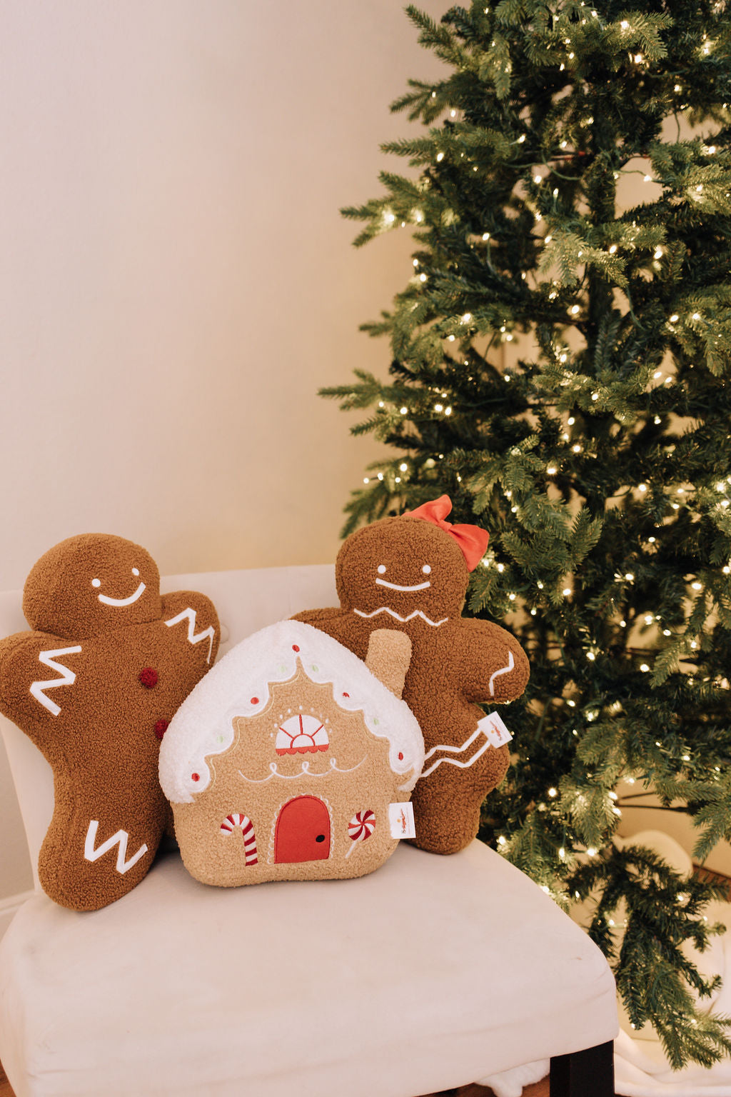 Sugarplum Gingerbread Cottage Pillow - Buttercup Lynne Boutique