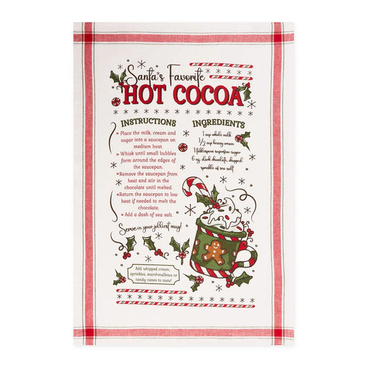 Hot Cocoa Flour Sack Dish Towel