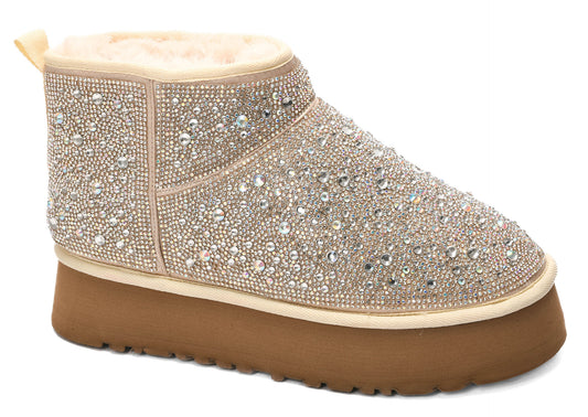 Corkys Homebody Crystal Booties — Clear
