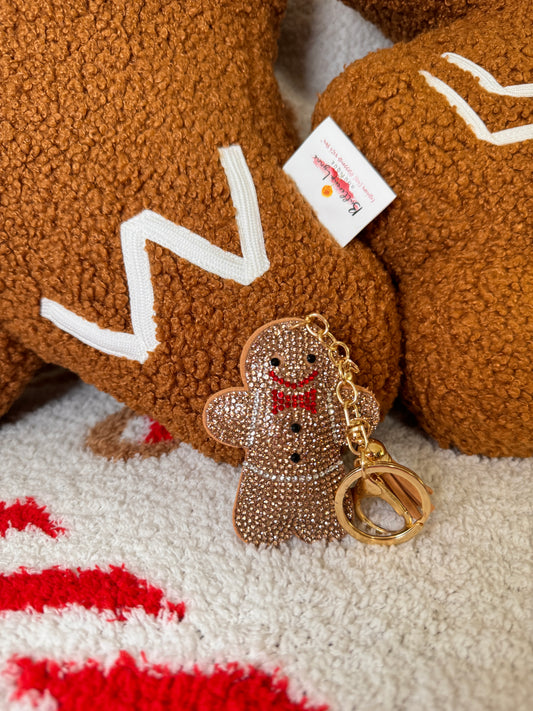 Gingerbread Sparkle Keychain - Buttercup Lynne Boutique