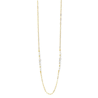 Long Necklace with Pearl and Stone Accents - Buttercup Lynne Boutique