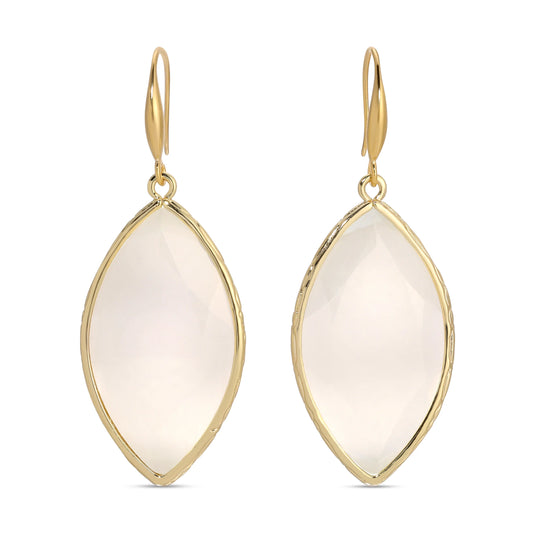 White Jordon Stone Dangle Earrings - Buttercup Lynne Boutique