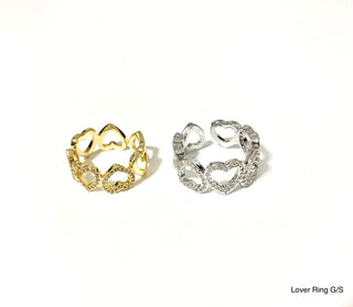Lover Pave' Heart Ring - Gold or Silver - Buttercup Lynne Boutique