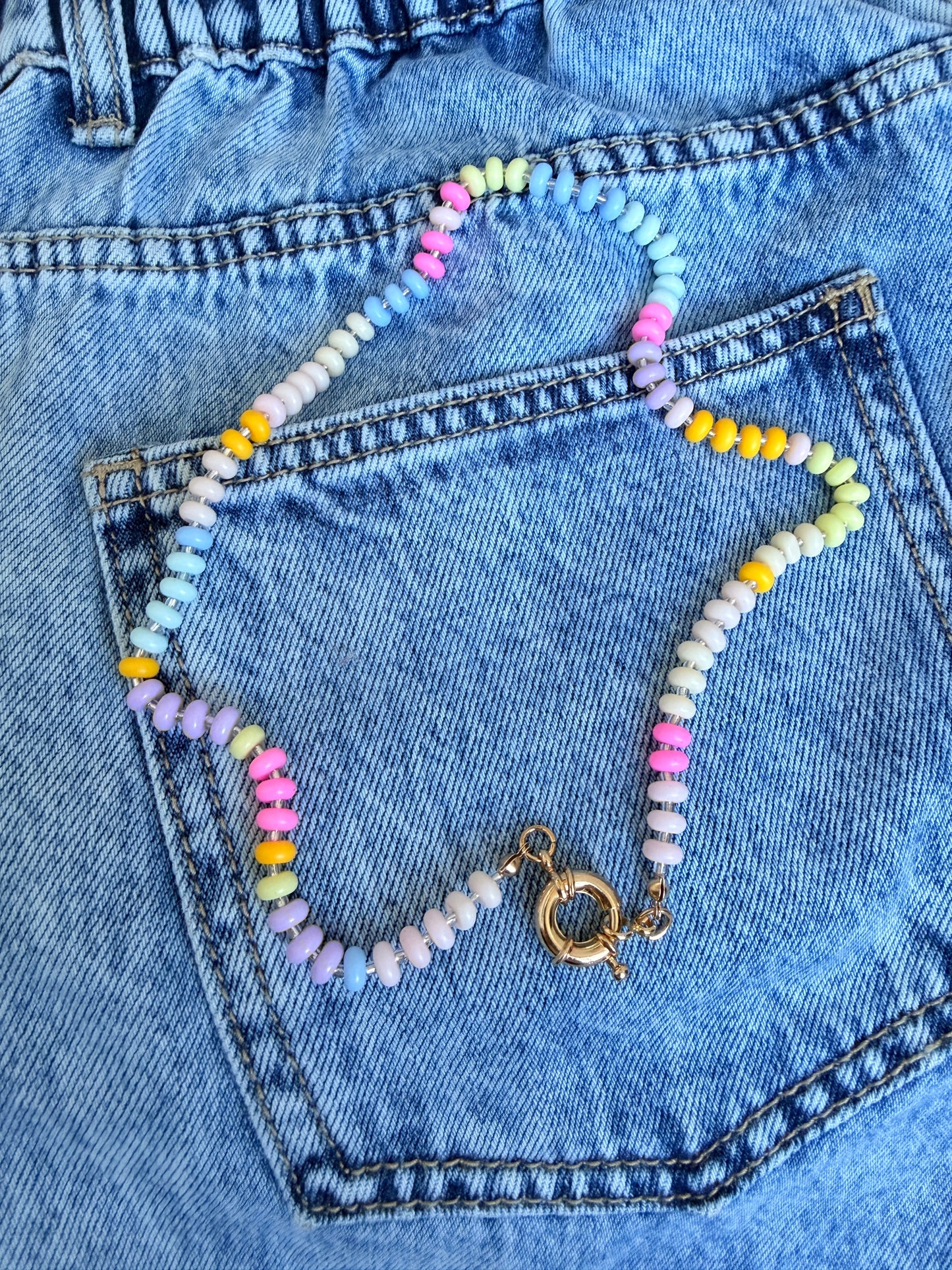 Pastel Acrylic Bead Necklace