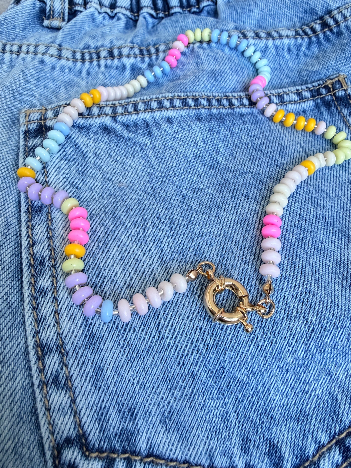 Pastel Acrylic Bead Necklace