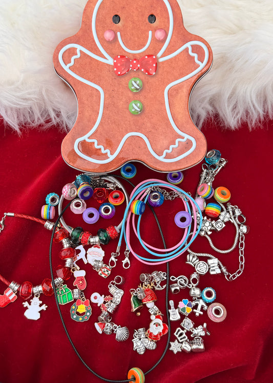Buttercup Lynne Gingerbread Man Bracelet Making Kit – Holiday & Year-Round Charm Set