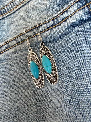 Western Sky Oval Stone Earrings - Buttercup Lynne Boutique