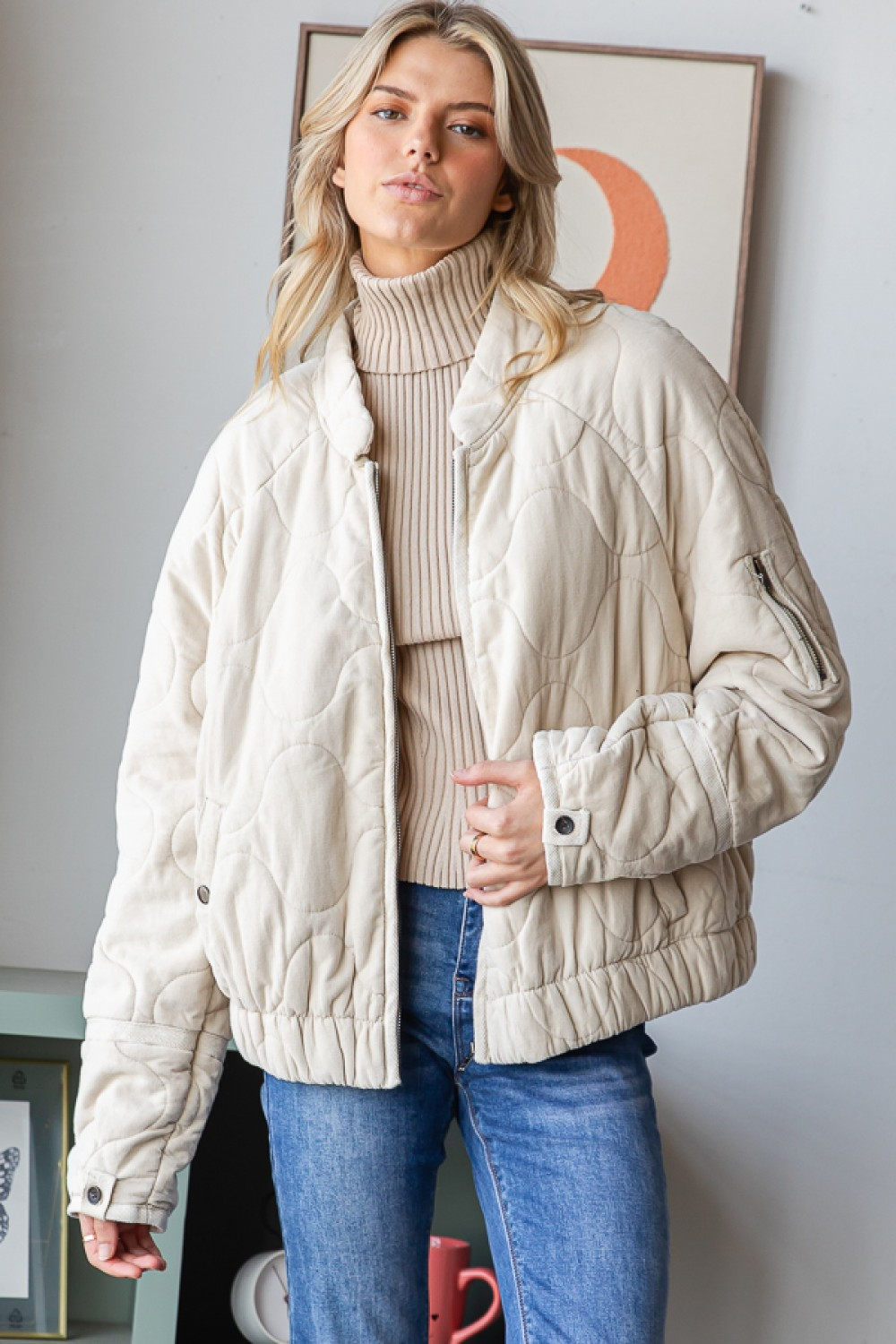 Counting On You Washed Quilted Jacket - Buttercup Lynne Boutique