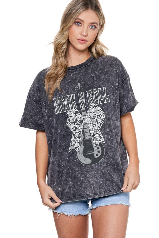 Zutter Lace Bow Rock N Roll Tee