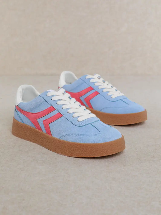 MiiM Nova Pink & Blue Suede Platform Sneaker