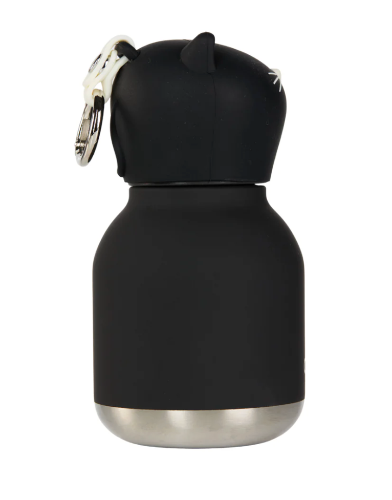 Asobu Mini Bestie Black Cat water bottle with cat ears and keychain