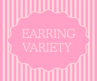 Pink striped earring variety set promotional graphic for Buttercup Lynne Boutique