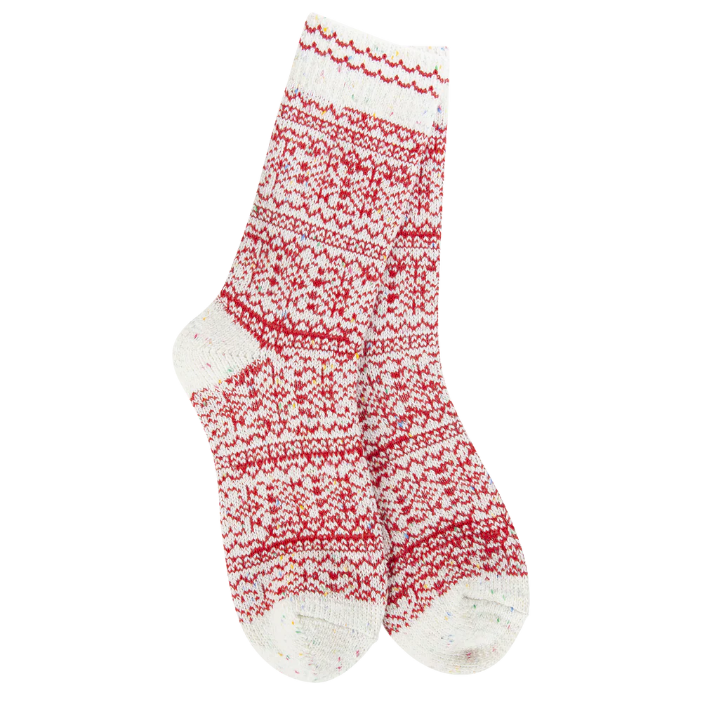 Holiday Confetti Crew Socks – Diamond Denim & Peppermint by World’s Softest Socks
