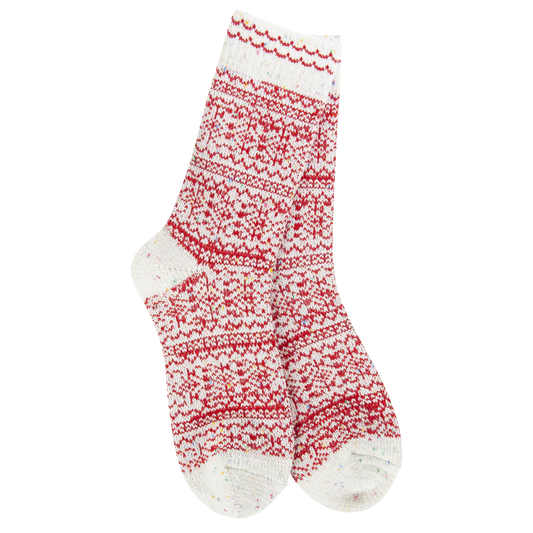Holiday Confetti Crew Socks – Diamond Denim & Peppermint by World’s Softest Socks