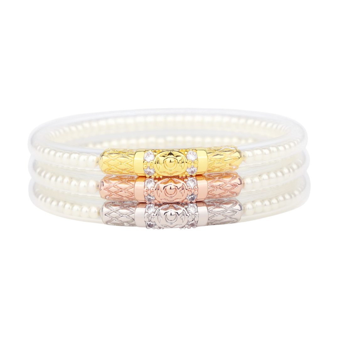 BuDhaGirl Three Queens All Weather Bangles® (AWB®) - White Pearl - Buttercup Lynne Boutique