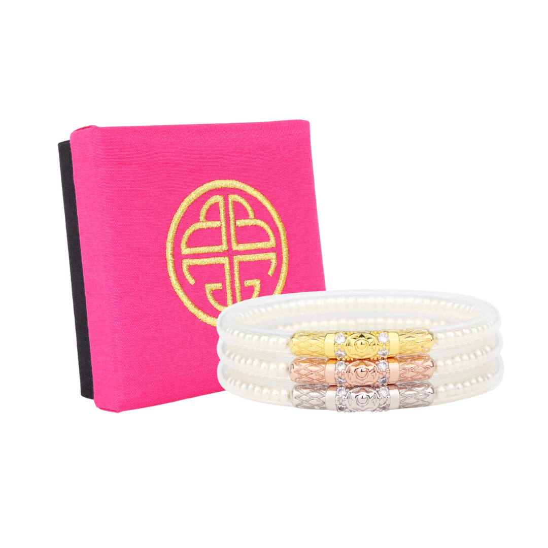 BuDhaGirl Three Queens All Weather Bangles® (AWB®) - White Pearl - Buttercup Lynne Boutique