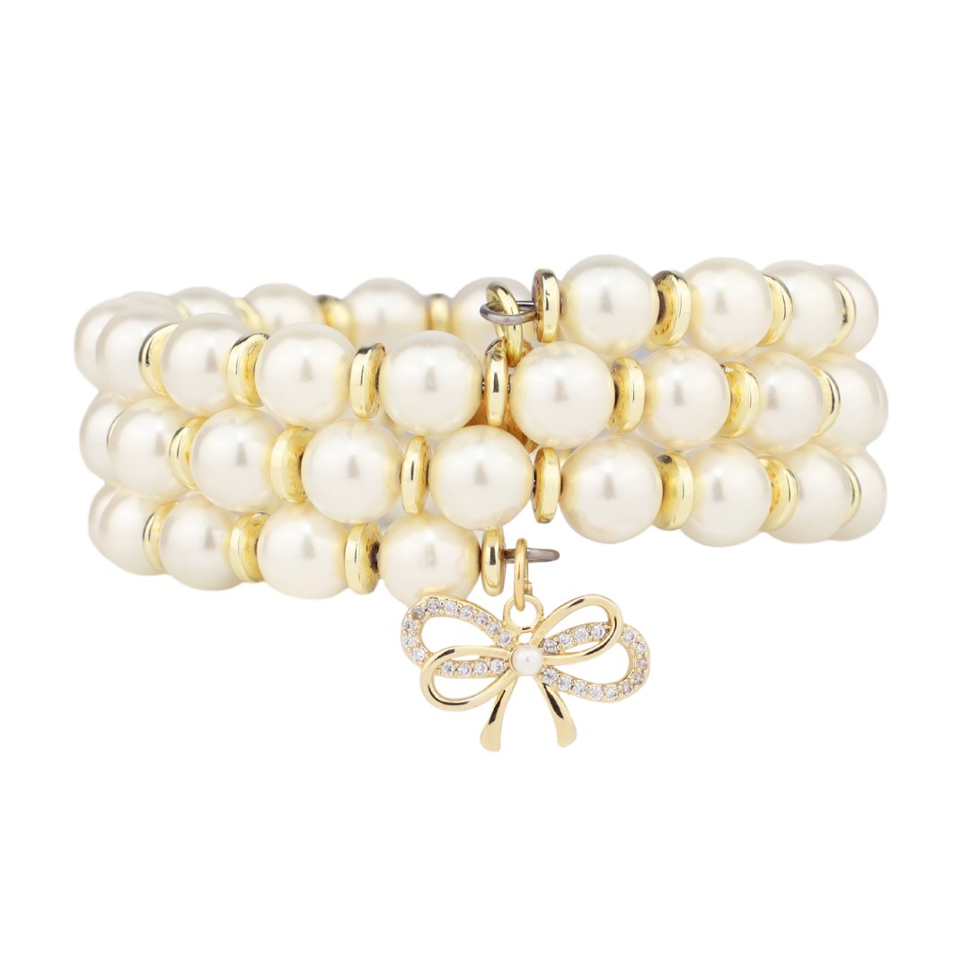BuDhaGirl White Pearl Wrap Bracelet - Buttercup Lynne Boutique