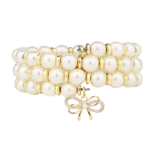 BuDhaGirl White Pearl Wrap Bracelet - Buttercup Lynne Boutique