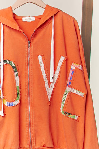 Mello Love Story Patchwork Zip-Up Hoodie
