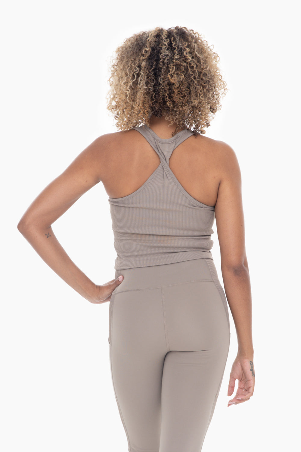 Ribbed Twisted Racerback Active Top - Buttercup Lynne Boutique