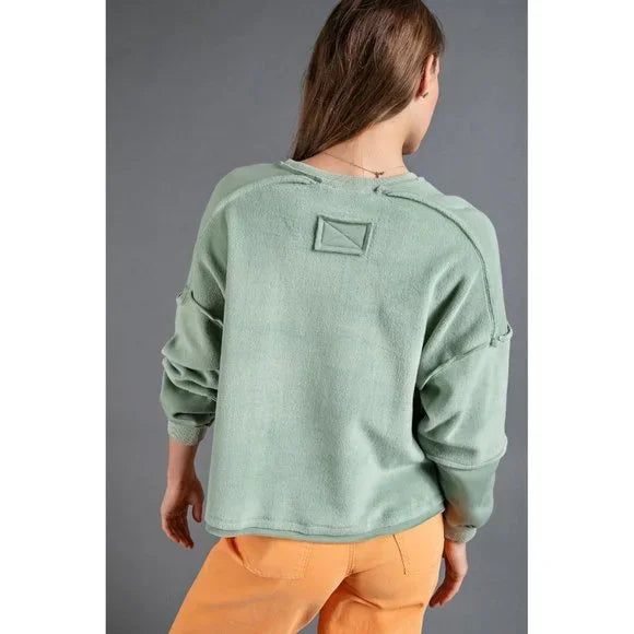 Terry Knit Boxy Pullover - Regular Size - Buttercup Lynne Boutique