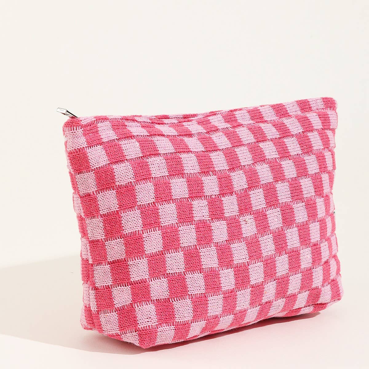 Checkered Cosmetic Makeup Pouch Clutch Bag - Buttercup Lynne Boutique