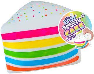 ORB Easy Sqweezy rainbow striped cake slice squishy stretchy sensory toy with sprinkles