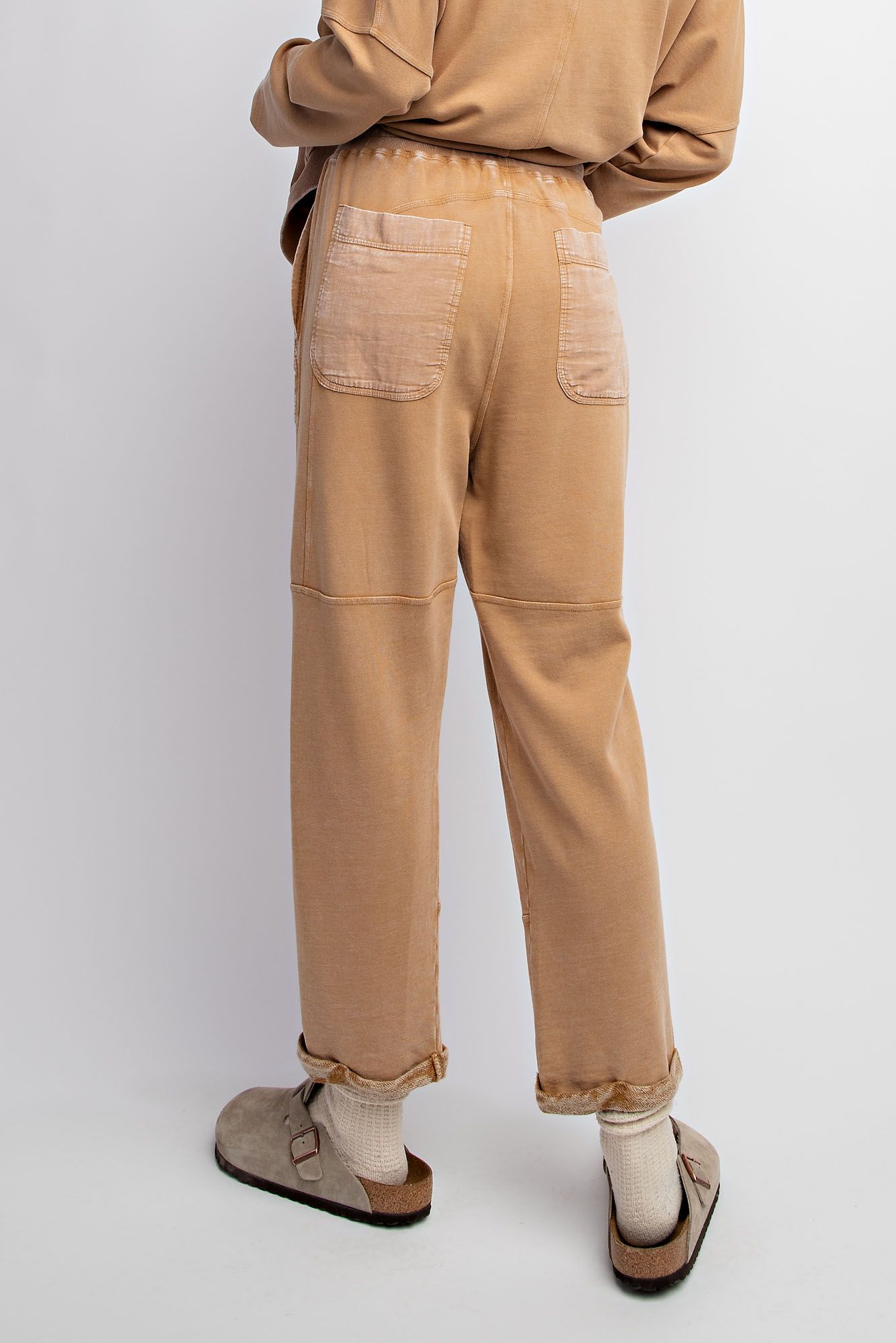 Mineral Washed Joggers - Camel - Buttercup Lynne Boutique