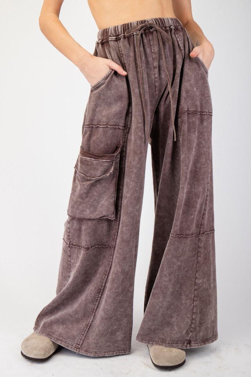 Take It For Granted Mineral Washed Pants - Buttercup Lynne Boutique