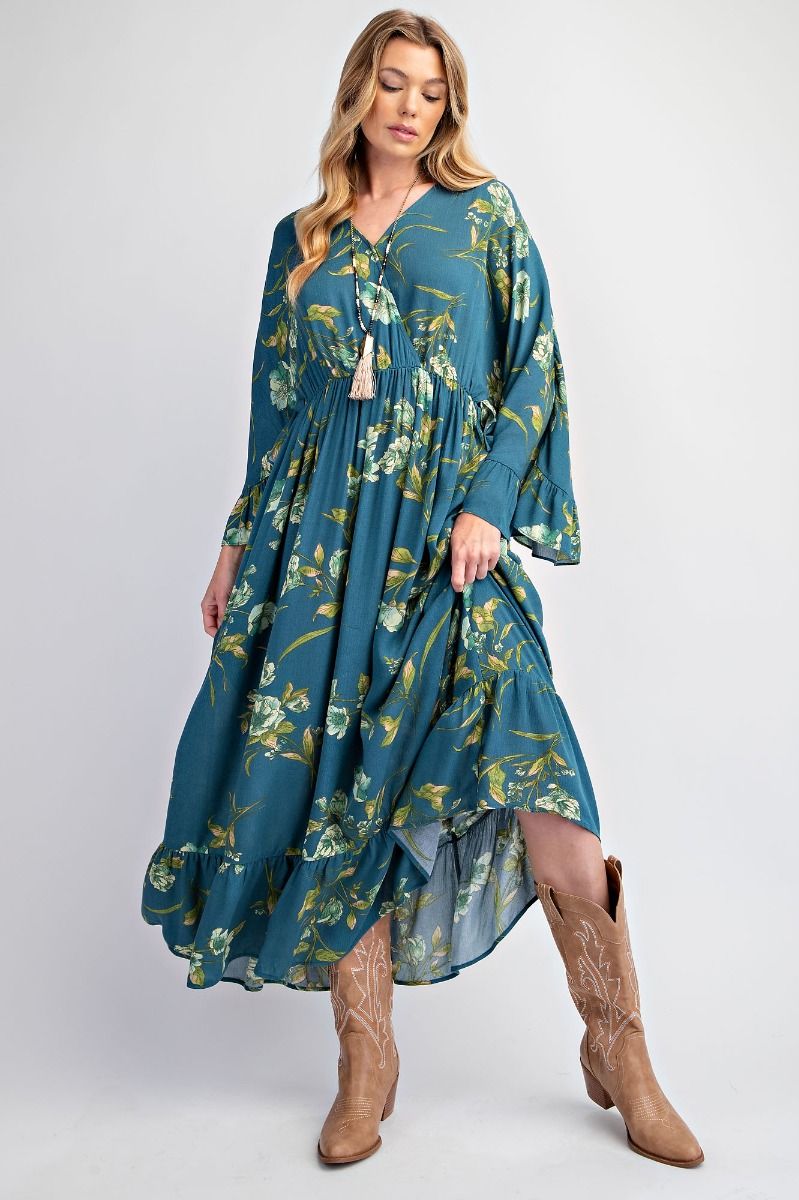 Beautiful Soul Floral Print Maxi Dress - Buttercup Lynne Boutique