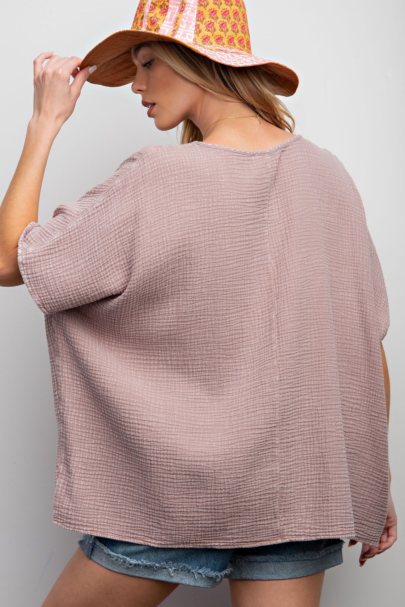 Cotton Gauze Top - Mineral Washed Regular and Plus - Buttercup Lynne Boutique