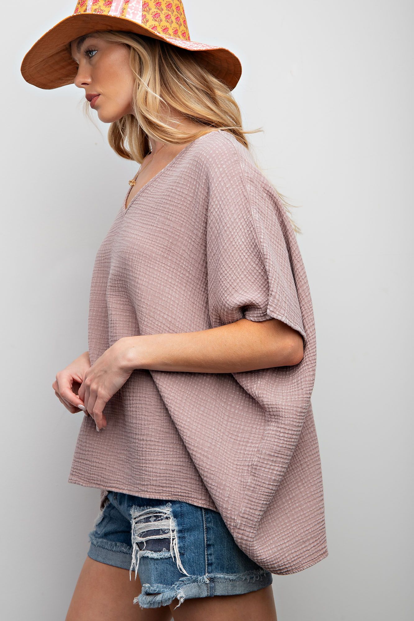 Cotton Gauze Top - Mineral Washed Regular and Plus - Buttercup Lynne Boutique