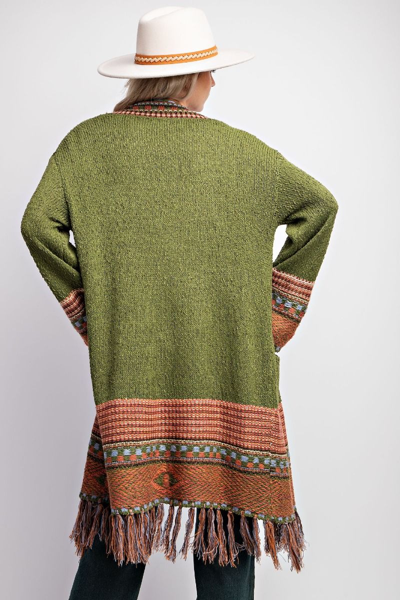 Ethnic-Inspired Cardigan Sweater - Regular Size - Buttercup Lynne Boutique