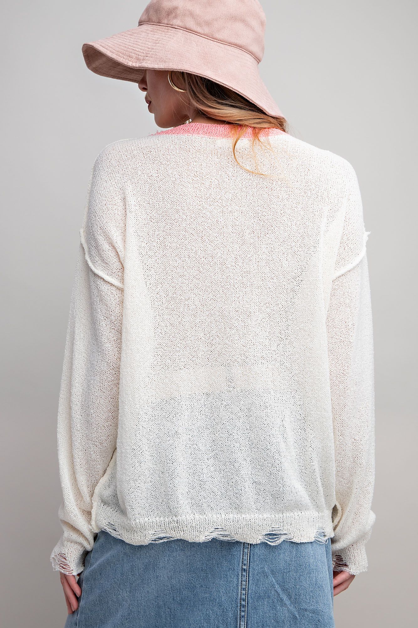 Smiley Face Knitted Sweater - Regular Size - Buttercup Lynne Boutique
