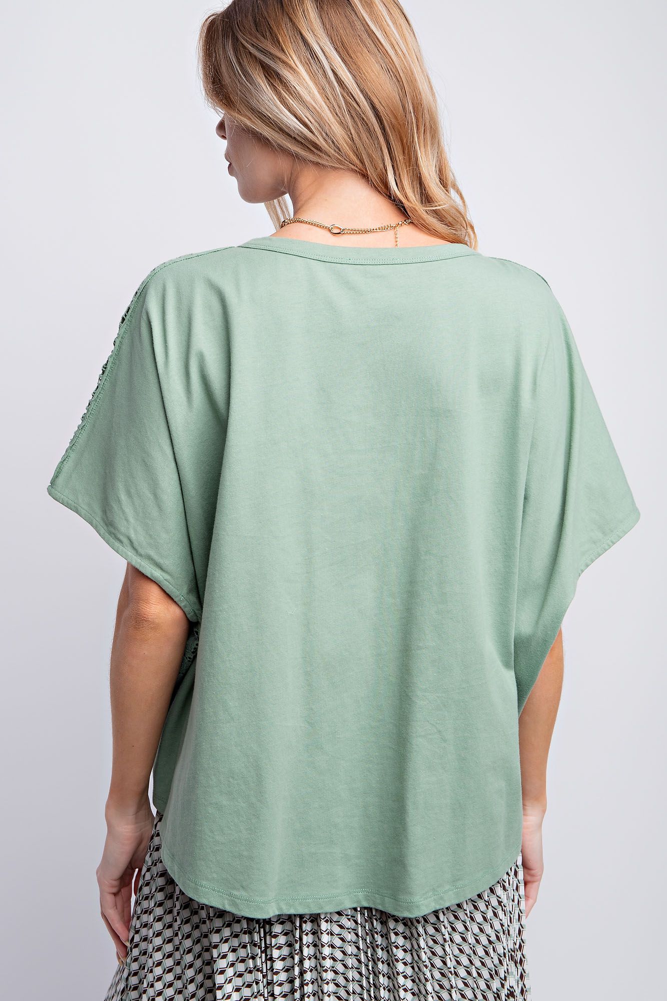 Crochet Lace Jersey Top - Buttercup Lynne Boutique