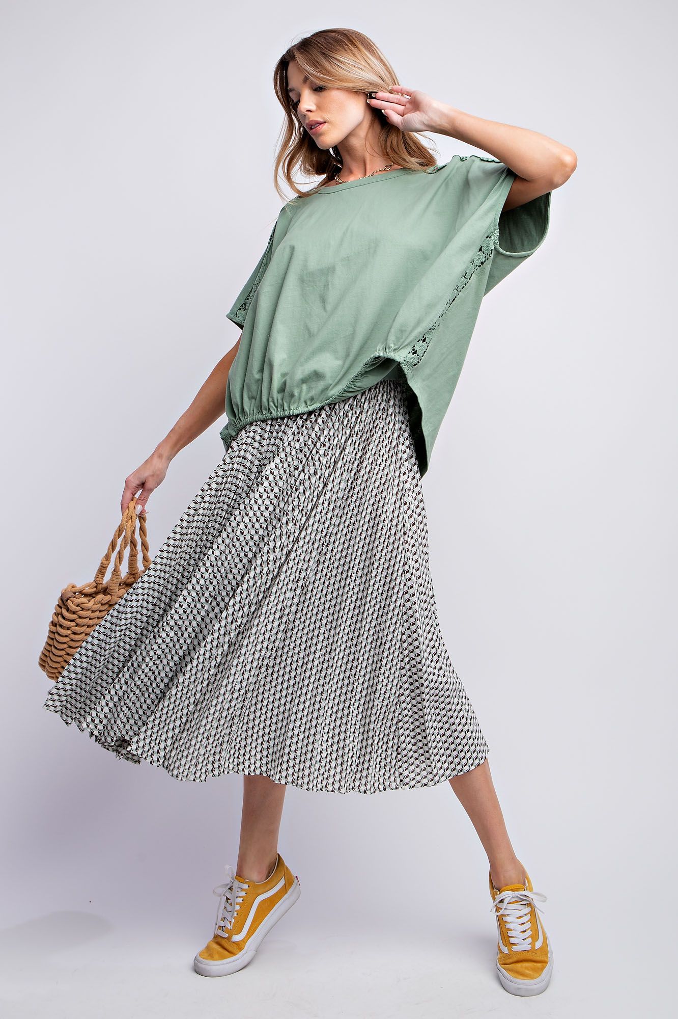 Crochet Lace Jersey Top - Buttercup Lynne Boutique