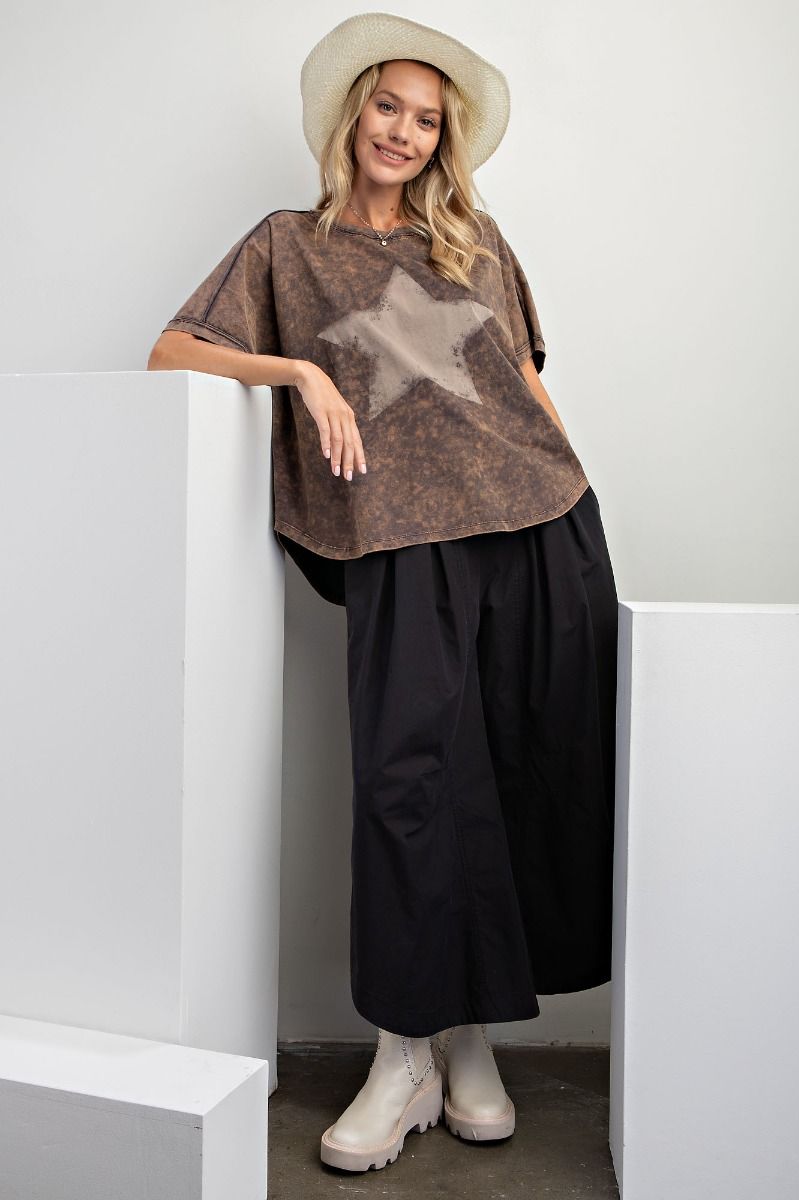 Star Mineral Washed Top - Regular and Plus - Buttercup Lynne Boutique