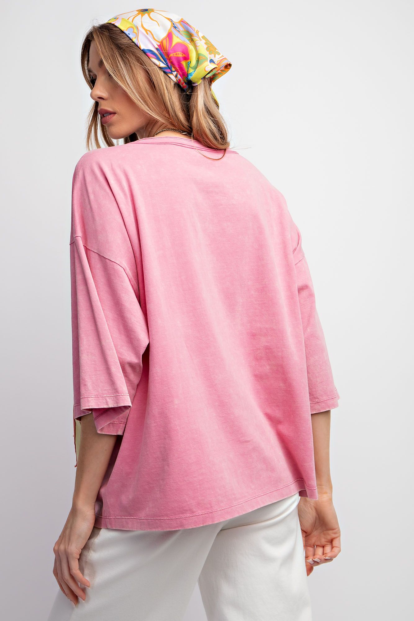 Star Patch Mineral Washed Knit Top - Cotton Candy - Regular and Plus - Buttercup Lynne Boutique