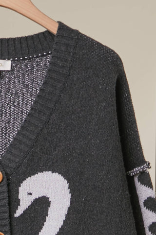 Swan Love Knit Cardigan Mello