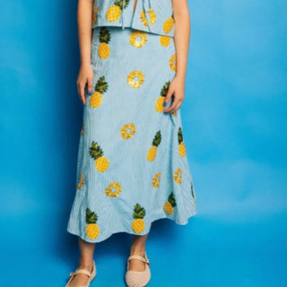 Queen of Sparkles Pineapple Paradise Midi Skirt