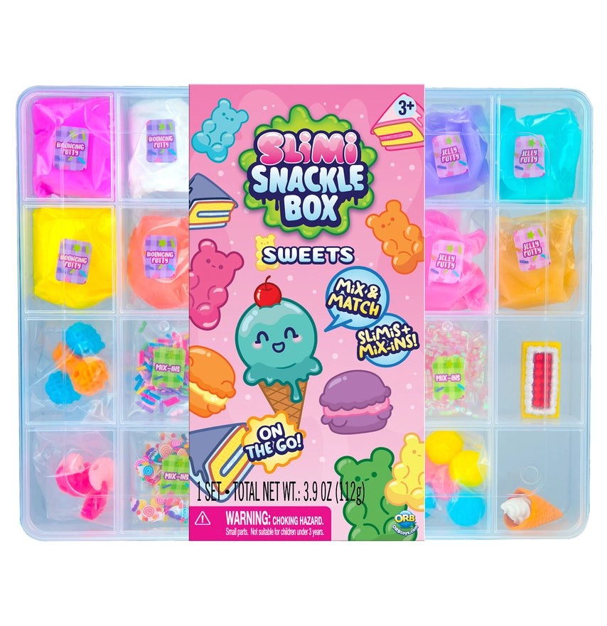 Slime Snackle Box with colorful slime and packaging on a white background