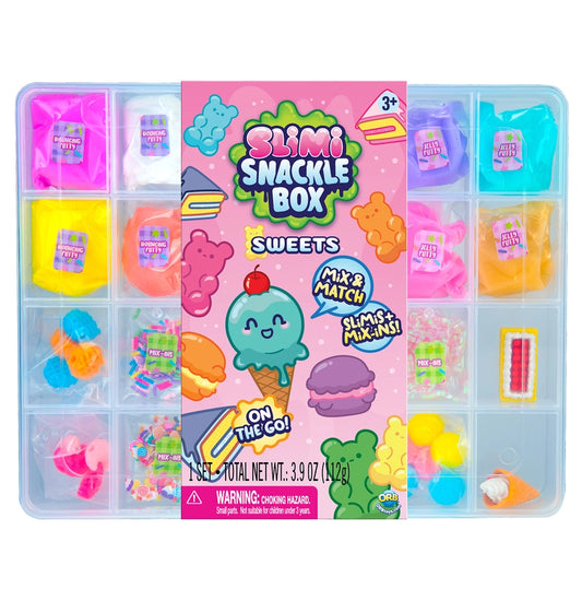 Slime Snackle Box with colorful slime and packaging on a white background