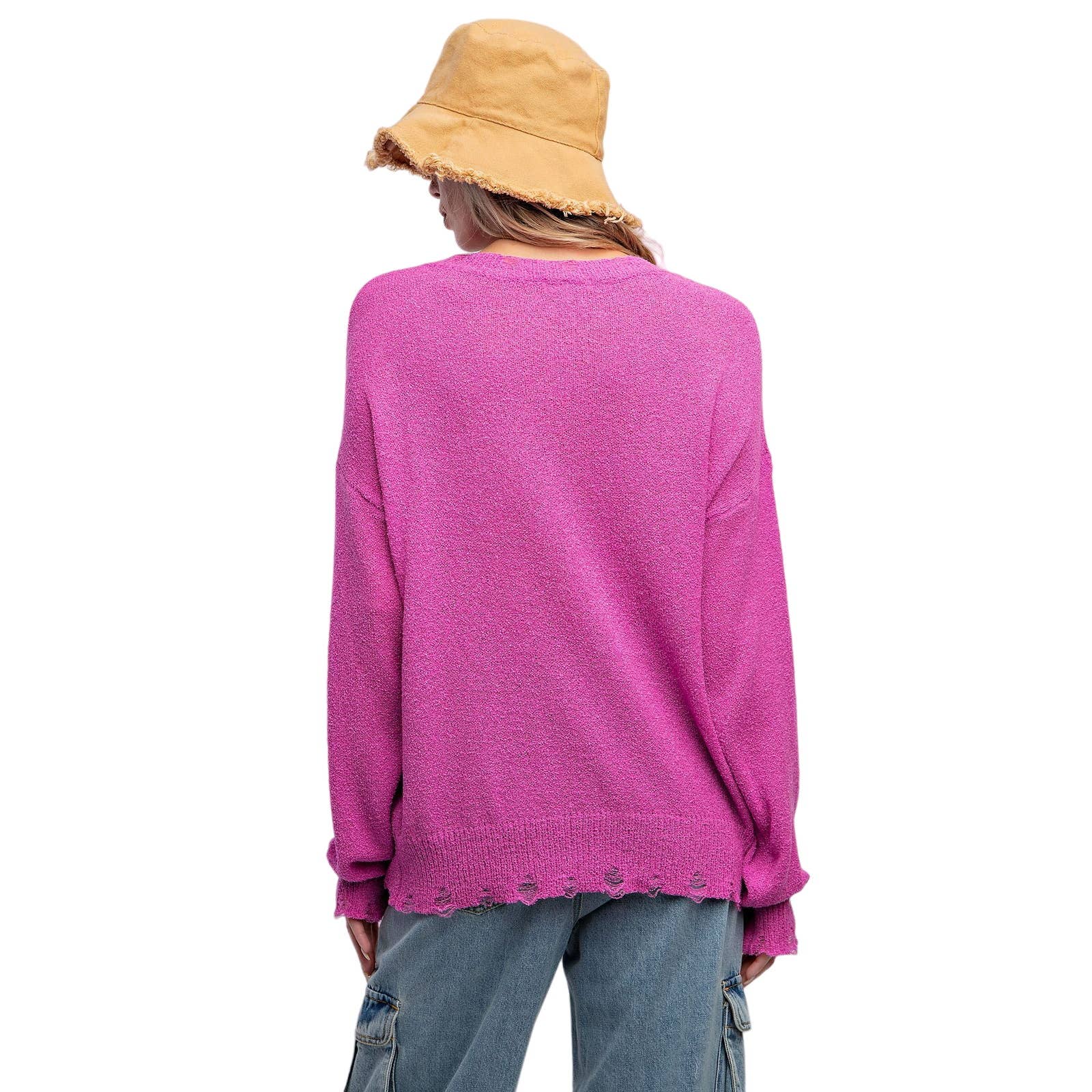 Smiley Face Knitted Sweater Relaxed Loose Fit - Regular and Plus - Buttercup Lynne Boutique
