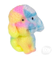 Colorful rabbit figurine with a white background